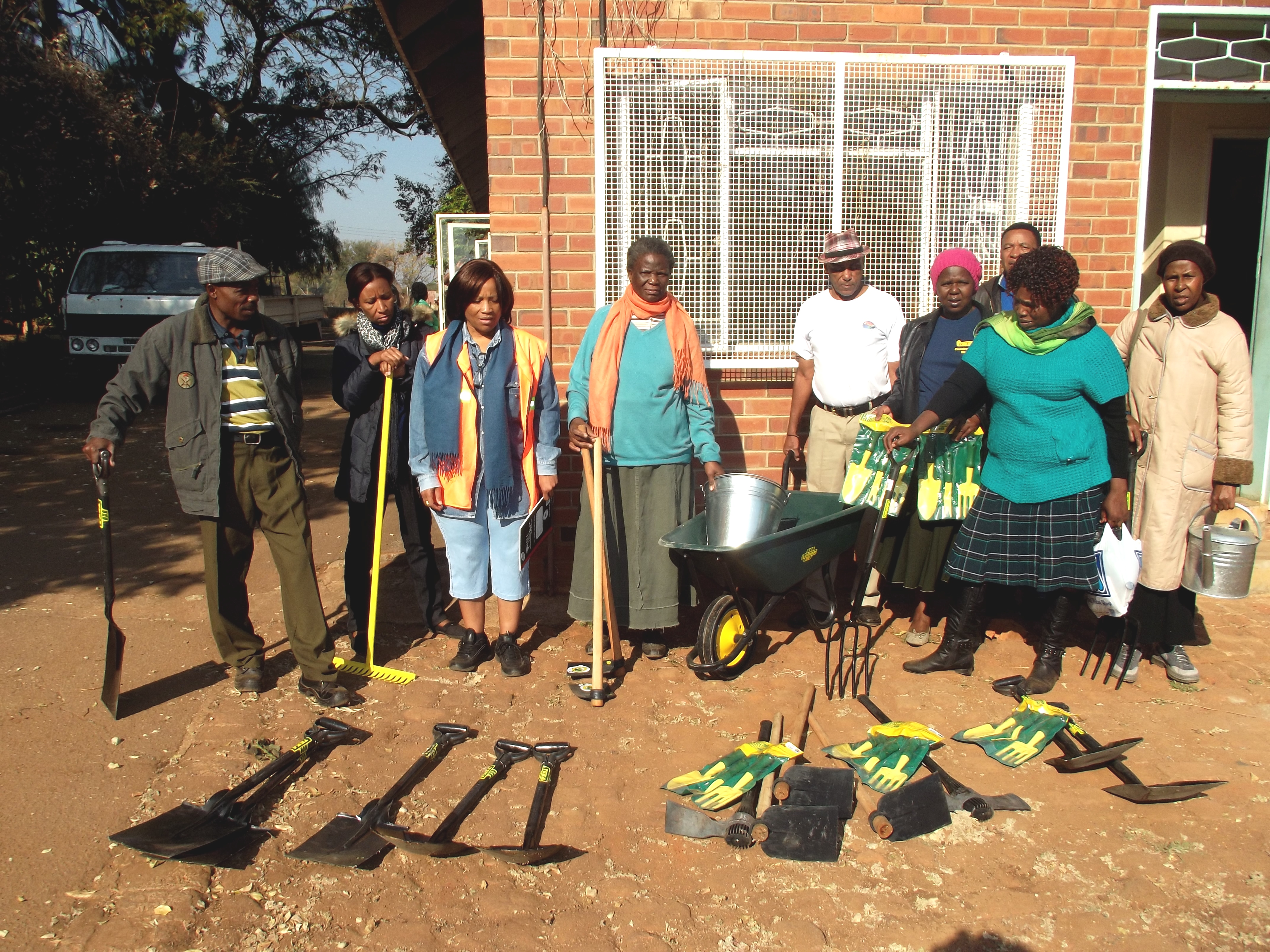 community garden making beds